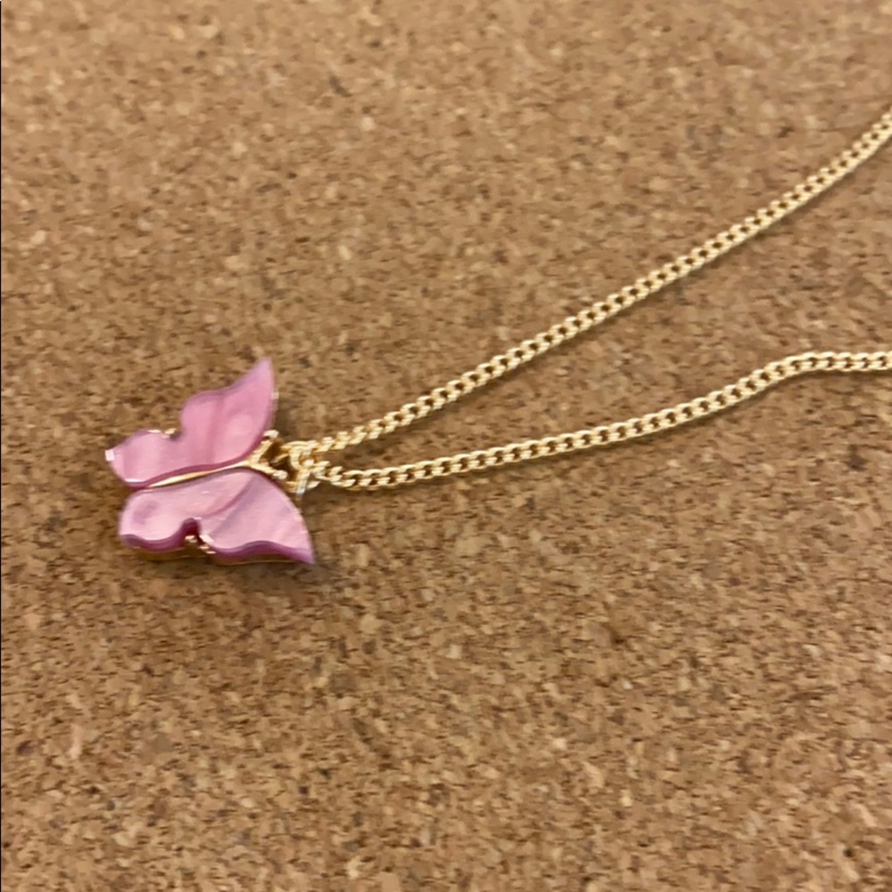 Pink Butterfly Necklace 💖 - Picture 3 of 6